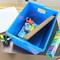 Flipside Corrugated Postal Storage Tote, 18-1/4 in L x 13-1/4 in W x 11-3/5 in H, Blue, Plastic, 4 PK 40162 - alternate 4